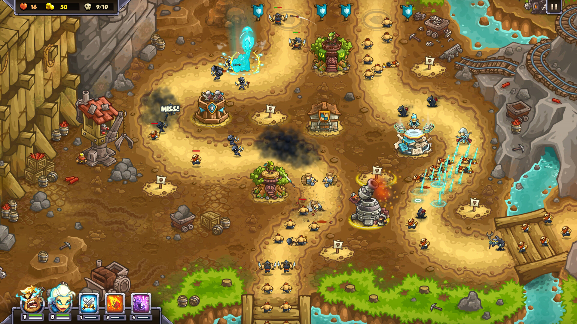 Official Genesis gameplay showing a developed tower defense